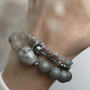 Набір браслетів з сірих натуральних каменів Набір браслетів з сірих натуральних каменів