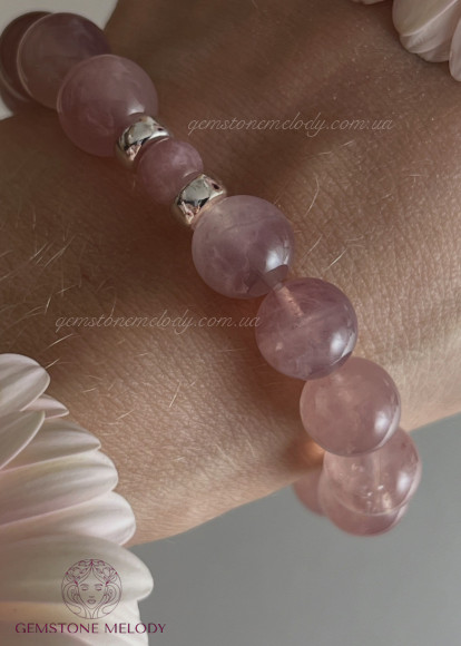Браслет з рожевим кварцем