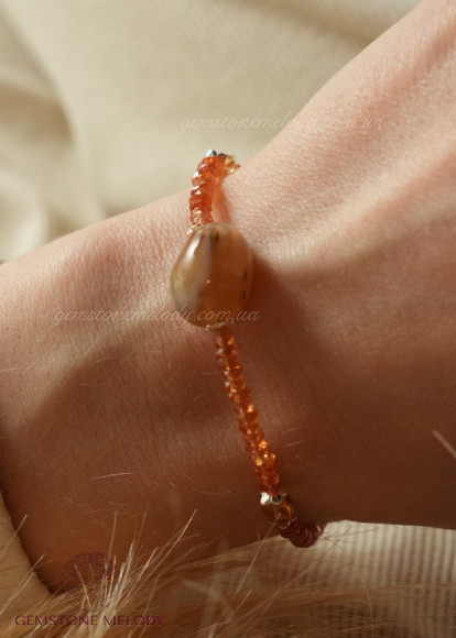 Браслет з сапфіром жовтим