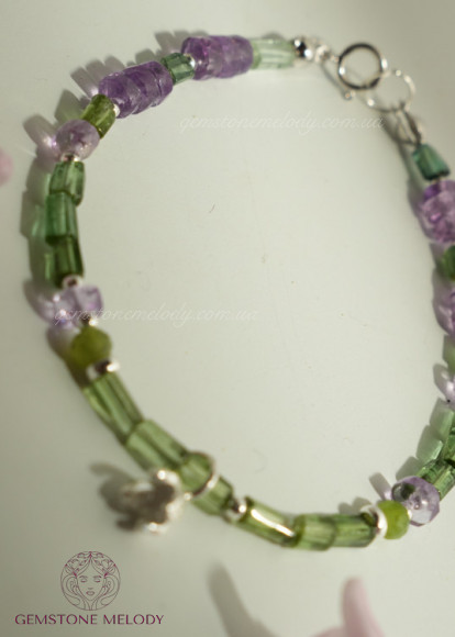 Браслет з зеленого турмаліну