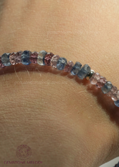 Браслет з кіанітом та шпінелью