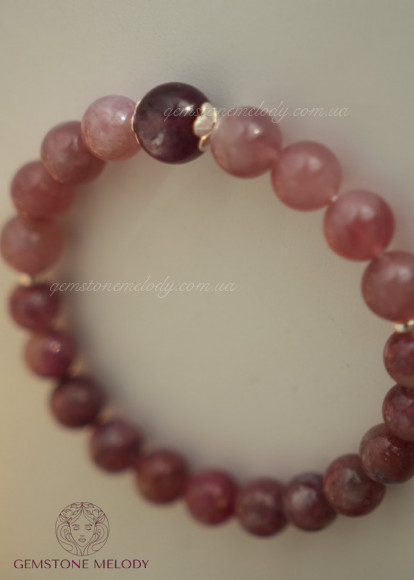 Браслет з мадагаскарського рожевого кварцу