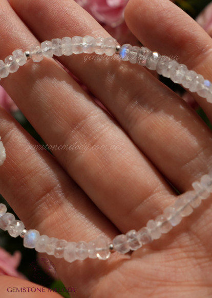 Браслет з жеодом кварцу та місячного каменя