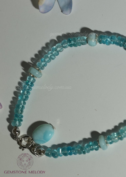 Браслет з апатитом і ларимаром