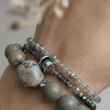 Набір браслетів з сірих натуральних каменів Набір браслетів з сірих натуральних каменів